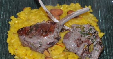 Risotto allo zafferano con lombatine d'agnello
