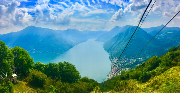 Panorama da Pigra, all'arrivo della funicolare